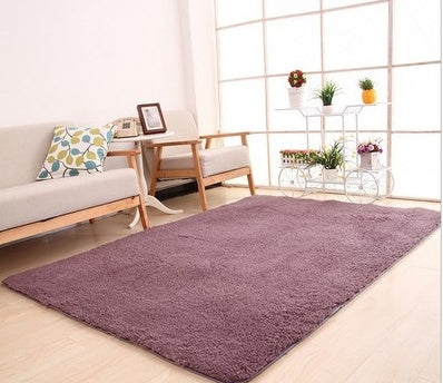 Living Room Rug Area Solid Carpet Fluffy