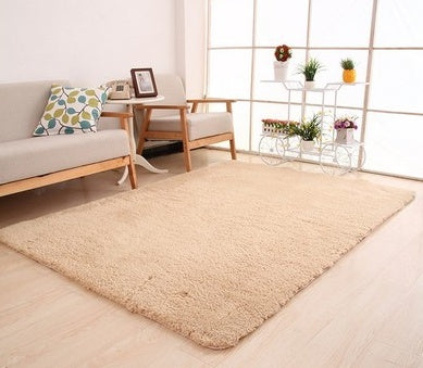 Living Room Rug Area Solid Carpet Fluffy