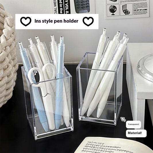 Transparent Acrylic Pen Holder Office Desk