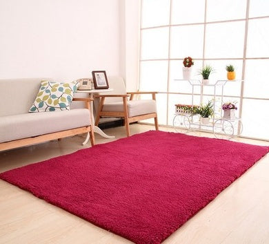 Living Room Rug Area Solid Carpet Fluffy