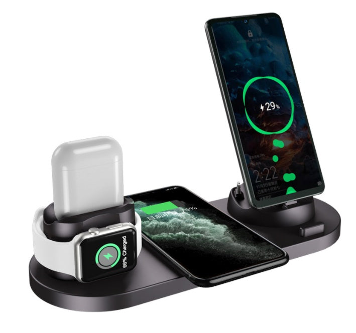 Wireless Charger For iPhone - Fast Charger - 6 In 1 Charging Dock Station